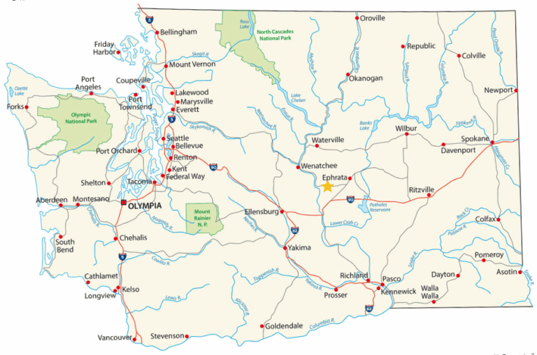 Port of Quincy marked on the map